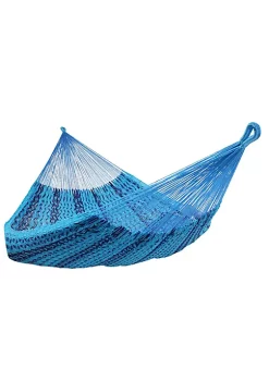 Discount 🎉 2-Person Cotton and Nylon Woven Fabric Hammock - Striped Blue by Sunnydaze Decor 😉 -Sunnydaze Decor Shop Belk 7361