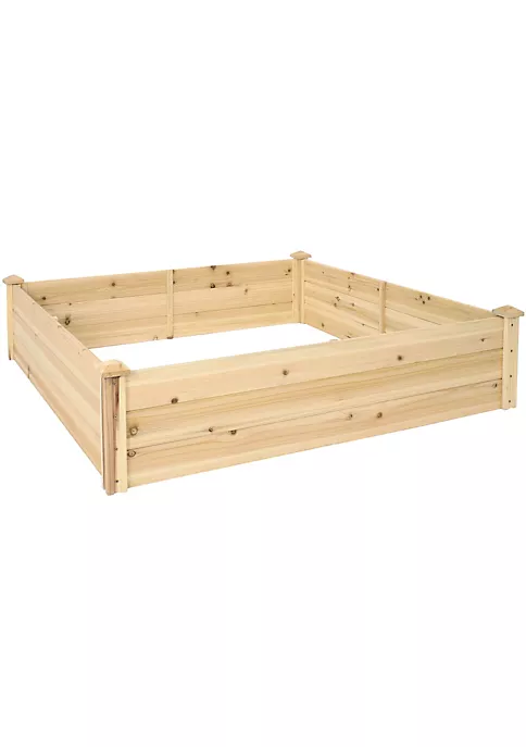 New 🥰 Wooden Fir Square Raised Garden Bed - 48 in - Natural by Sunnydaze Decor ✨ 4 New 🥰 Wooden Fir Square Raised Garden Bed - 48 in - Natural by Sunnydaze Decor ✨ - Image 2