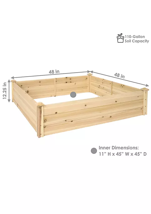 New 🥰 Wooden Fir Square Raised Garden Bed - 48 in - Natural by Sunnydaze Decor ✨ 7 New 🥰 Wooden Fir Square Raised Garden Bed - 48 in - Natural by Sunnydaze Decor ✨ - Image 5
