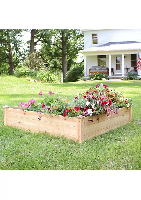 New 🥰 Wooden Fir Square Raised Garden Bed - 48 in - Natural by Sunnydaze Decor ✨ 8 New 🥰 Wooden Fir Square Raised Garden Bed - 48 in - Natural by Sunnydaze Decor ✨ - Image 6