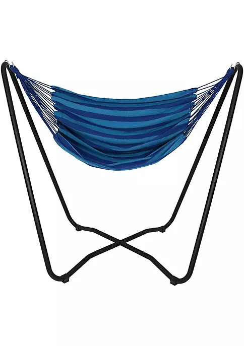 Wholesale ๐ฅ Cotton Hammock Chair with Space Saving Steel Stand - Beach Oasis by Sunnydaze Decor โค๏ธ 4 Wholesale ๐ฅ Cotton Hammock Chair with Space Saving Steel Stand - Beach Oasis by Sunnydaze Decor โค๏ธ - Image 2