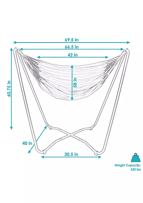 Wholesale ๐ฅ Cotton Hammock Chair with Space Saving Steel Stand - Beach Oasis by Sunnydaze Decor โค๏ธ 6 Wholesale ๐ฅ Cotton Hammock Chair with Space Saving Steel Stand - Beach Oasis by Sunnydaze Decor โค๏ธ - Image 4