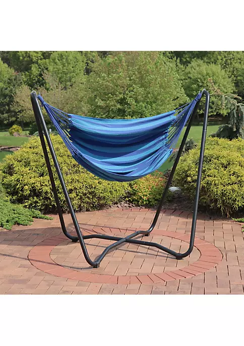Wholesale ๐ฅ Cotton Hammock Chair with Space Saving Steel Stand - Beach Oasis by Sunnydaze Decor โค๏ธ 7 Wholesale ๐ฅ Cotton Hammock Chair with Space Saving Steel Stand - Beach Oasis by Sunnydaze Decor โค๏ธ - Image 5