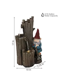 Cheapest 🛒 Resting Gnome Outdoor Water Fountain with LED Lights - 17 in by Sunnydaze Decor 😍 -Sunnydaze Decor Shop Belk 7395