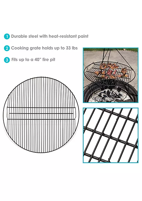 Coupon ๐ 40 in Round Steel Fire Pit Cooking Grill with Heat Resistance by Sunnydaze Decor ๐ 6 Coupon ๐ 40 in Round Steel Fire Pit Cooking Grill with Heat Resistance by Sunnydaze Decor ๐ - Image 4