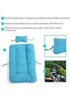 Promo 😀 Julia Egg Chair Replacement Seat and Headrest Cushions - Blue by Sunnydaze Decor 🥰 -Sunnydaze Decor Shop Belk 7418