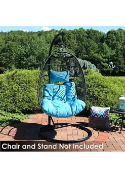 Promo 😀 Julia Egg Chair Replacement Seat and Headrest Cushions - Blue by Sunnydaze Decor 🥰 -Sunnydaze Decor Shop Belk 7420