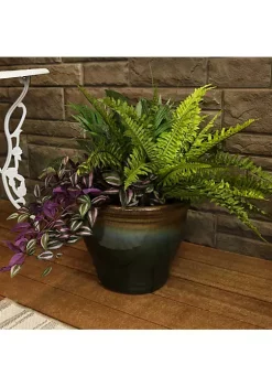 Deals 😀 15 in Studio High-Fired Glaze Ceramic Planter - Forest Lake Green by Sunnydaze Decor 👏