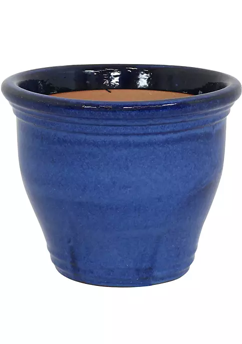 Deals 🌟 15 in Studio High-Fired Glazed Ceramic Planter - Imperial Blue by Sunnydaze Decor ✔️ 4 Deals 🌟 15 in Studio High-Fired Glazed Ceramic Planter - Imperial Blue by Sunnydaze Decor ✔️ - Image 2