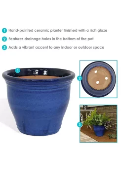 Deals 🌟 15 in Studio High-Fired Glazed Ceramic Planter - Imperial Blue by Sunnydaze Decor ✔️ 11 Deals 🌟 15 in Studio High-Fired Glazed Ceramic Planter - Imperial Blue by Sunnydaze Decor ✔️ -Sunnydaze Decor Shop Belk 7454