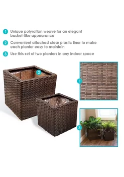 Best deal โ๏ธ Sunnydaze Square Polyrattan Indoor Planters - 1 Large/1 Small Planter - Brown by Sunnydaze Decor ๐งจ 11 Best deal โ๏ธ Sunnydaze Square Polyrattan Indoor Planters - 1 Large/1 Small Planter - Brown by Sunnydaze Decor ๐งจ -Sunnydaze Decor Shop Belk 7476
