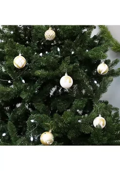 Deals 🥰 Holiday Glitter 30-Piece Ornament Set - 60 mm - White/Gold by Sunnydaze Decor 😍