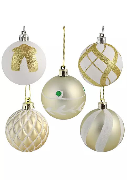 Deals 🥰 Holiday Glitter 30-Piece Ornament Set - 60 mm - White/Gold by Sunnydaze Decor 😍 5 Deals 🥰 Holiday Glitter 30-Piece Ornament Set - 60 mm - White/Gold by Sunnydaze Decor 😍 - Image 3