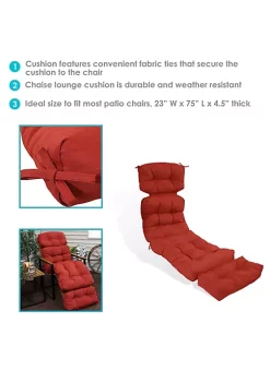 New ✨ Indoor/Outdoor Olefin Tufted Chaise Lounge Chair Cushions - Red by Sunnydaze Decor 😉 -Sunnydaze Decor Shop Belk 7531