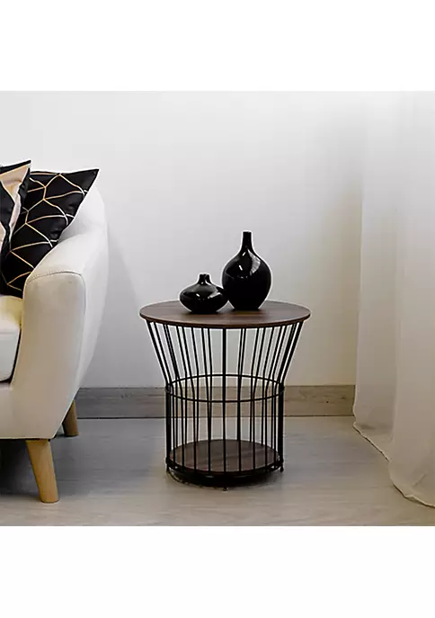 Wholesale ๐ Wire Pedestal End Table with MDF Pull-Open Tabletop - Cream by Sunnydaze Decor ๐ 3 Wholesale ๐ Wire Pedestal End Table with MDF Pull-Open Tabletop - Cream by Sunnydaze Decor ๐