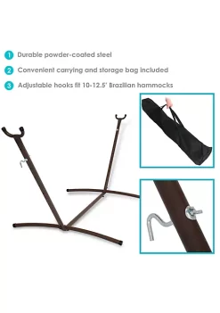 Hot Sale 🎁 Steel Hammock Stand with Carrying Case - Bronze - 100 in by Sunnydaze Decor ⭐ -Sunnydaze Decor Shop Belk 7582