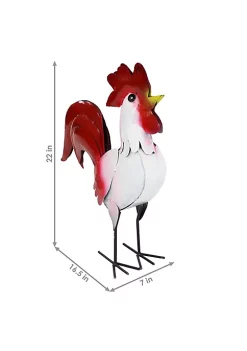 Best Sale 😀 Cluck the White Metal Rooster Statue by Sunnydaze Decor 🧨 -Sunnydaze Decor Shop Belk 759