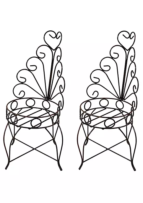 Hot Sale 💯 Steel Sweetheart Back Chair Planter Stand - 25.25 in - Set of 2 by Sunnydaze Decor 👏 4 Hot Sale 💯 Steel Sweetheart Back Chair Planter Stand - 25.25 in - Set of 2 by Sunnydaze Decor 👏 - Image 2