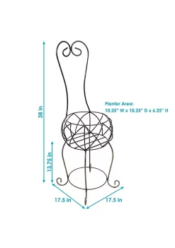 Promo 👍 Sunnydaze Indoor/Outdoor Metal Scrolling Large Chair Planter Stand - 38-Inch by Sunnydaze Decor 🔔 -Sunnydaze Decor Shop Belk 7619