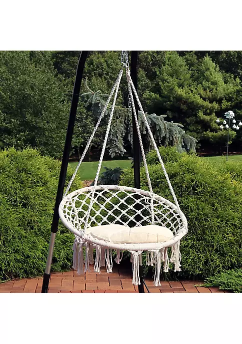 Best reviews of 🎁 Cotton Rope Macrame Hammock Chair with Tassels/Cushion - Cream by Sunnydaze Decor ❤️ 7 Best reviews of 🎁 Cotton Rope Macrame Hammock Chair with Tassels/Cushion - Cream by Sunnydaze Decor ❤️ - Image 5