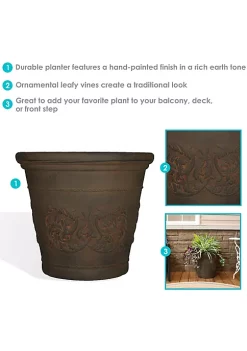 Best deal 🛒 20 in Arabella Polyresin Planter with UV-Resistance - Sable by Sunnydaze Decor ❤️ -Sunnydaze Decor Shop Belk 7660