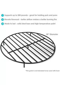 Coupon 🎉 30 in Steel Round Outdoor Fire Pit Grate with Heat Resistance by Sunnydaze Decor 🎁 -Sunnydaze Decor Shop Belk 7671