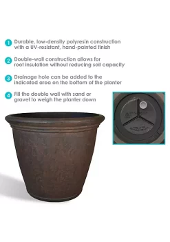 Best deal 👍 16 in Anjelica Unbreakable Polyresin Planter - Rust - Set of 2 by Sunnydaze Decor 🎉 -Sunnydaze Decor Shop Belk 7683