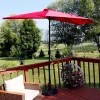 Discount 😀 9 ft Solar Steel Half Patio Umbrella with Crank - Red by Sunnydaze Decor ❤️ -Sunnydaze Decor Shop Belk 7719