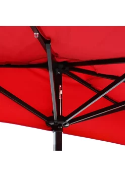 Discount 😀 9 ft Solar Steel Half Patio Umbrella with Crank - Red by Sunnydaze Decor ❤️ -Sunnydaze Decor Shop Belk 7721