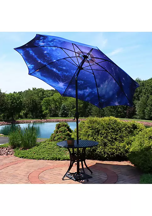 Wholesale ✨ 9 ft Aluminum Patio Umbrella with Tilt and Crank - Starry Galaxy by Sunnydaze Decor ✨ 7 Wholesale ✨ 9 ft Aluminum Patio Umbrella with Tilt and Crank - Starry Galaxy by Sunnydaze Decor ✨ - Image 5