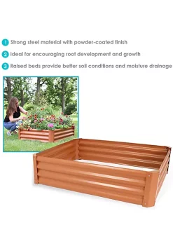 Deals 👍 Powder-Coated Steel Rectangle Raised Garden Bed - Brown - 47 in by Sunnydaze Decor ✔️ -Sunnydaze Decor Shop Belk 7733