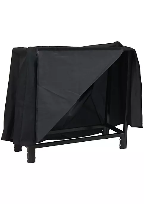 Wholesale 🌟 30 in Black Powder-Coated Steel Firewood Log Rack and Cover by Sunnydaze Decor 🔥 4 Wholesale 🌟 30 in Black Powder-Coated Steel Firewood Log Rack and Cover by Sunnydaze Decor 🔥 - Image 2