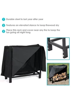 Wholesale 🌟 30 in Black Powder-Coated Steel Firewood Log Rack and Cover by Sunnydaze Decor 🔥 10 Wholesale 🌟 30 in Black Powder-Coated Steel Firewood Log Rack and Cover by Sunnydaze Decor 🔥 -Sunnydaze Decor Shop Belk 7762