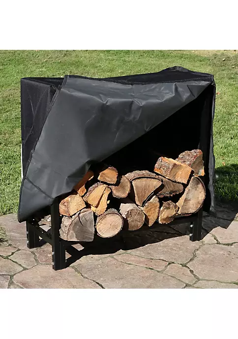 Wholesale 🌟 30 in Black Powder-Coated Steel Firewood Log Rack and Cover by Sunnydaze Decor 🔥 7 Wholesale 🌟 30 in Black Powder-Coated Steel Firewood Log Rack and Cover by Sunnydaze Decor 🔥 - Image 5