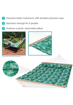 Best Pirce 🔔 Large Quilted Hammock with Spreader Bar and Pillow - Palm Leaves by Sunnydaze Decor 😉 11 Best Pirce 🔔 Large Quilted Hammock with Spreader Bar and Pillow - Palm Leaves by Sunnydaze Decor 😉 -Sunnydaze Decor Shop Belk 7773