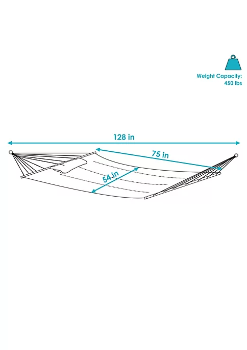 Best Pirce 🔔 Large Quilted Hammock with Spreader Bar and Pillow - Palm Leaves by Sunnydaze Decor 😉 7 Best Pirce 🔔 Large Quilted Hammock with Spreader Bar and Pillow - Palm Leaves by Sunnydaze Decor 😉 - Image 5