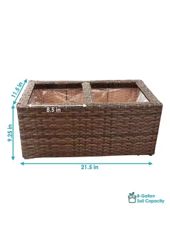 Cheapest 👍 Sunnydaze 2-Section Rectangle Polyrattan Indoor Planters - Set of 2 - Brown by Sunnydaze Decor 🌟 -Sunnydaze Decor Shop Belk 7792