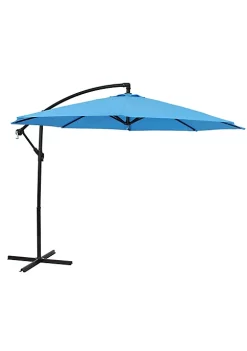 Flash Sale ✨ 9.5 ft Cantilever Offset Patio Umbrella with Crank - Azure by Sunnydaze Decor 🔥 -Sunnydaze Decor Shop Belk 7801