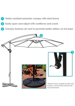 Flash Sale ✨ 9.5 ft Cantilever Offset Patio Umbrella with Crank - Azure by Sunnydaze Decor 🔥 -Sunnydaze Decor Shop Belk 7803