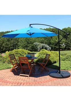 Flash Sale ✨ 9.5 ft Cantilever Offset Patio Umbrella with Crank - Azure by Sunnydaze Decor 🔥 -Sunnydaze Decor Shop Belk 7805