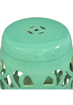 Budget 🧨 Sunnydaze Knotted Quatrefoil Decorative Ceramic Garden Stool - Jade - 18" by Sunnydaze Decor 🛒 -Sunnydaze Decor Shop Belk 7814