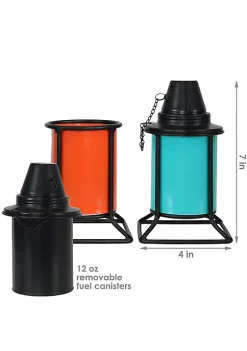 New 🎁 Glass/Metal Square Outdoor Tabletop Torches - Multi - Set of 8 by Sunnydaze Decor ✔️ -Sunnydaze Decor Shop Belk 7821