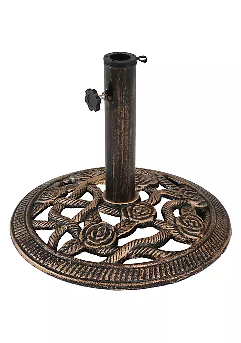 Cheapest ๐ 16 in Rose Blossom Cast Iron Round Patio Umbrella Base - Bronze by Sunnydaze Decor ๐ 4 Cheapest ๐ 16 in Rose Blossom Cast Iron Round Patio Umbrella Base - Bronze by Sunnydaze Decor ๐ - Image 2