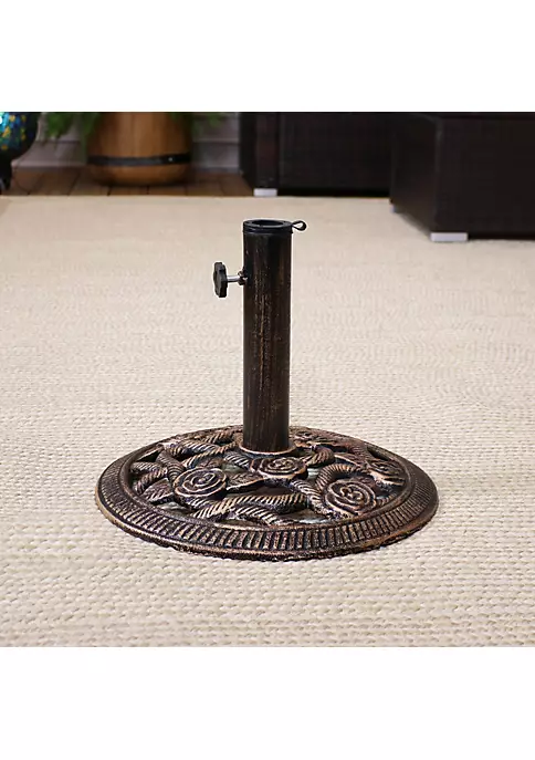 Cheapest ๐ 16 in Rose Blossom Cast Iron Round Patio Umbrella Base - Bronze by Sunnydaze Decor ๐ 8 Cheapest ๐ 16 in Rose Blossom Cast Iron Round Patio Umbrella Base - Bronze by Sunnydaze Decor ๐ - Image 6