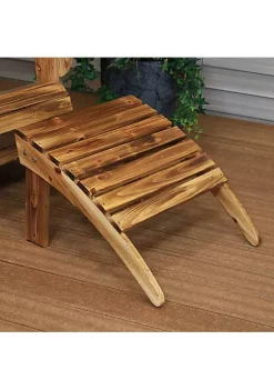 Brand new 🎉 Classic Fir Wood Outdoor Adirondack Ottoman - Charred Finish by Sunnydaze Decor 💯