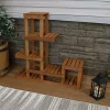 New 👍 Meranti Wood Multi-Shelf Plant Stand with Teak Oil Finish - 36 in by Sunnydaze Decor 😉 -Sunnydaze Decor Shop Belk 7843