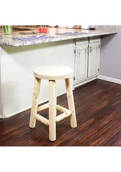 Flash Sale 🥰 Rustic Unfinished Fir Wood Indoor Backless Counter-Height Stool by Sunnydaze Decor 🥰
