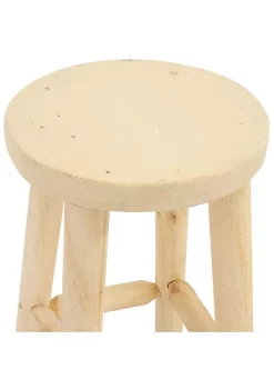 Flash Sale 🥰 Rustic Unfinished Fir Wood Indoor Backless Counter-Height Stool by Sunnydaze Decor 🥰 -Sunnydaze Decor Shop Belk 7857