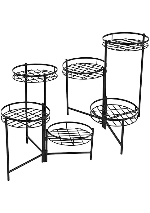 Best Sale 🥰 Black Iron Indoor/Outdoor 3-Tier Plant Stand - 22 in - Set of 2 by Sunnydaze Decor 🛒 4 Best Sale 🥰 Black Iron Indoor/Outdoor 3-Tier Plant Stand - 22 in - Set of 2 by Sunnydaze Decor 🛒 - Image 2