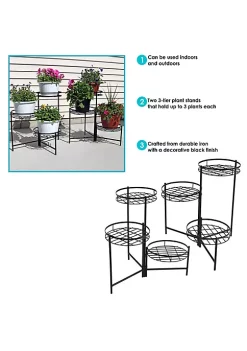 Best Sale 🥰 Black Iron Indoor/Outdoor 3-Tier Plant Stand - 22 in - Set of 2 by Sunnydaze Decor 🛒 11 Best Sale 🥰 Black Iron Indoor/Outdoor 3-Tier Plant Stand - 22 in - Set of 2 by Sunnydaze Decor 🛒 -Sunnydaze Decor Shop Belk 7893
